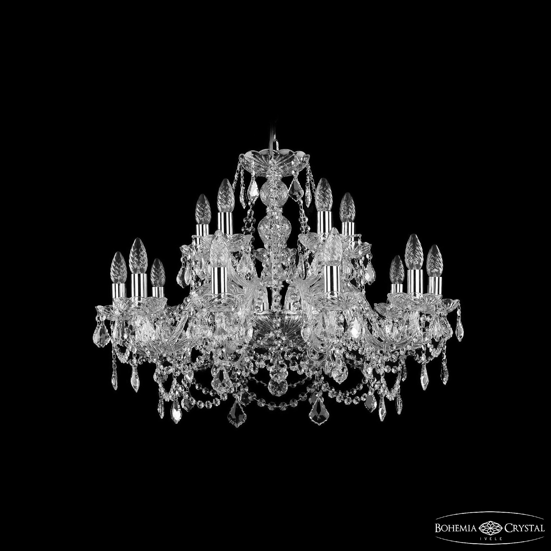 Подвесная люстра Bohemia 1411 1411/10+5/240 Ni Leafs