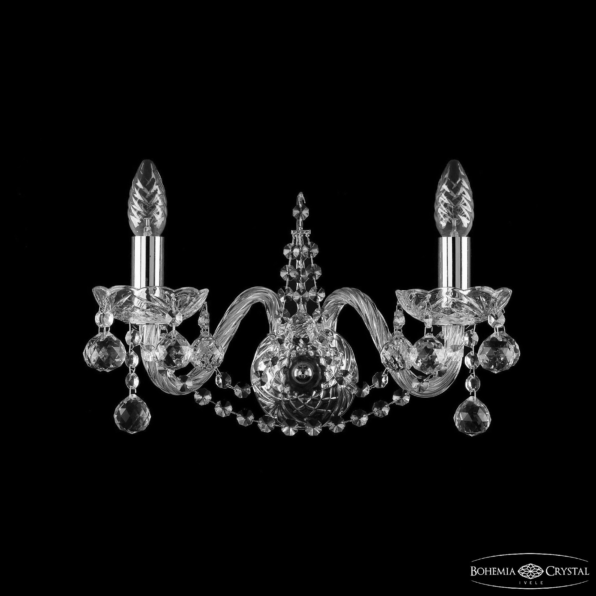 Настенное бра Bohemia 1411 1411B/2/160 Ni Balls