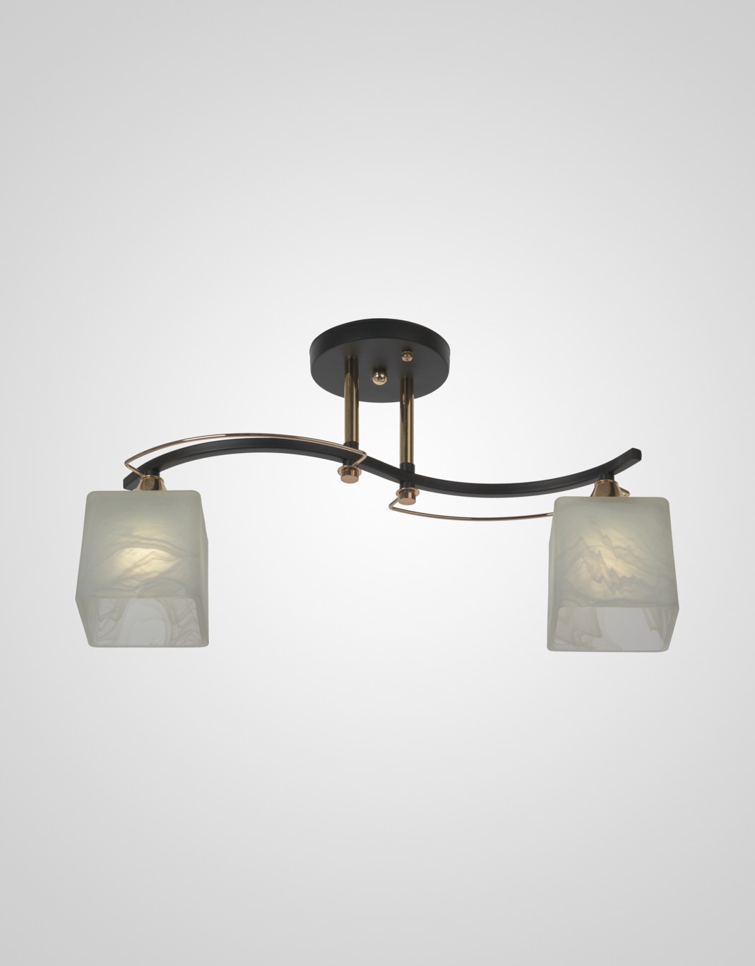 Потолочная люстра Мелодия Света Cube P5535-2 BK+GD 000029939