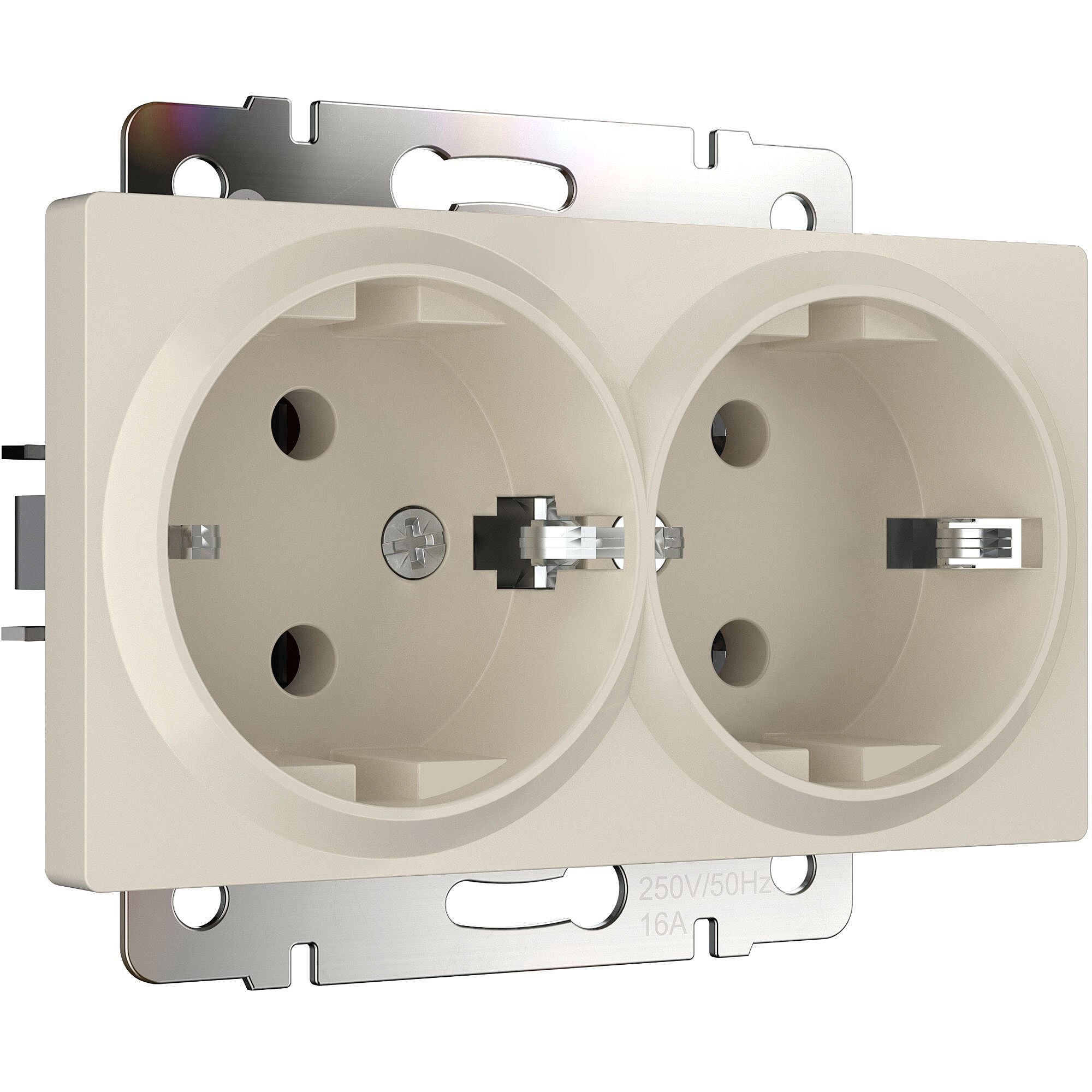 Розетка Werkel W1172062/ Розетка двойная с заземлением (айвори матовый)