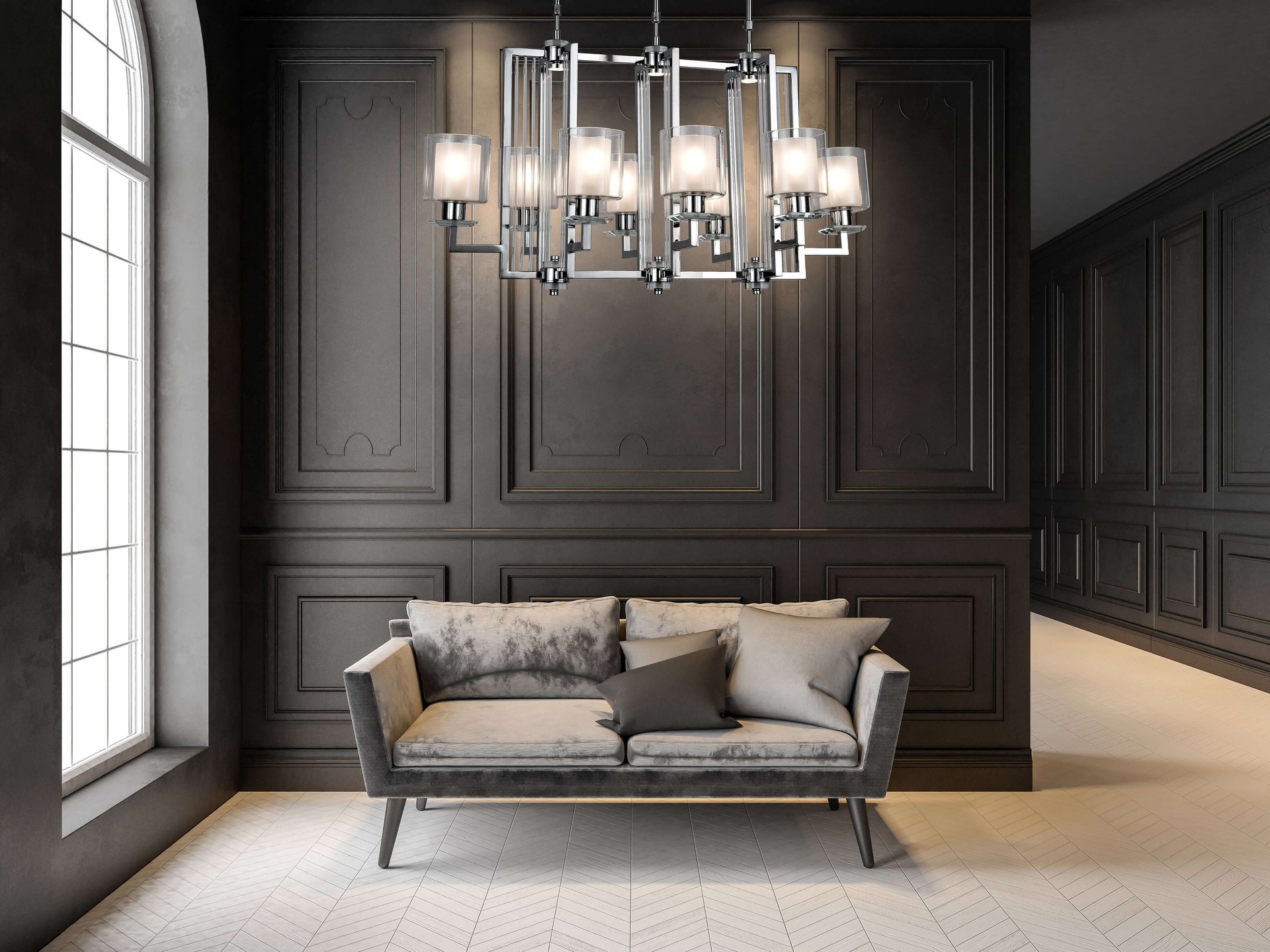 Люстра на штанге Lumina Deco LDP 8012-8 PR CHR