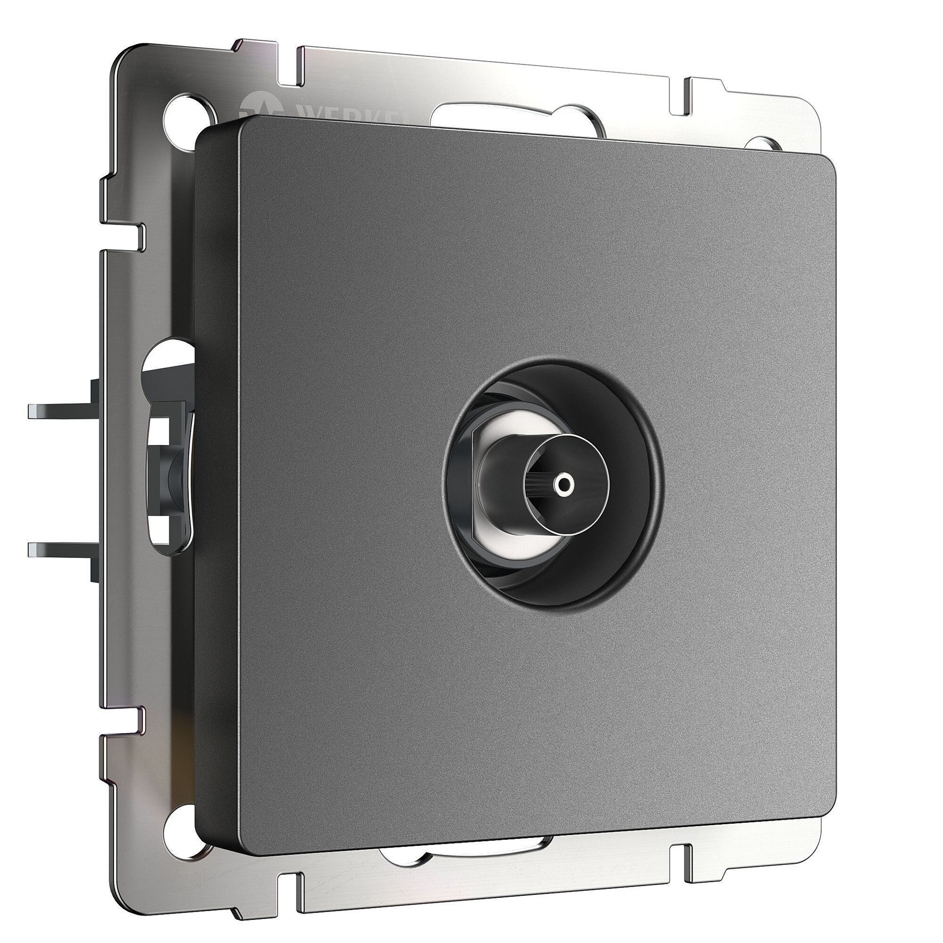 Розетка Werkel W1183064/ ТВ-розетка оконечная (графит матовый)