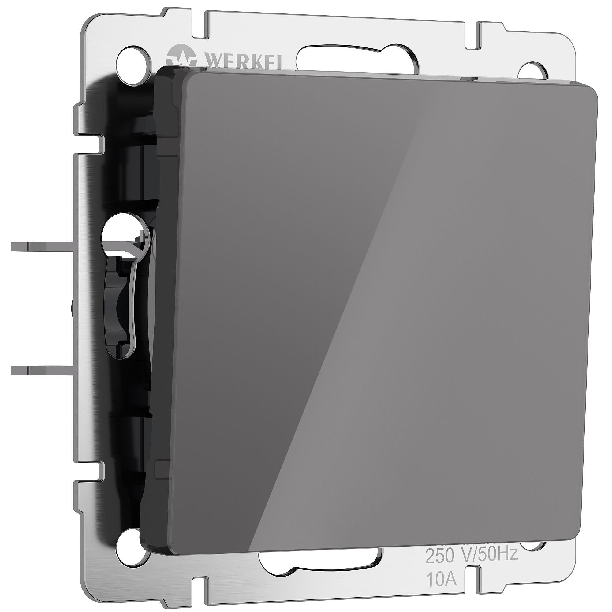 Выключатель Werkel W1112044/ Выключатель одноклавишный проходной (графит акрил)