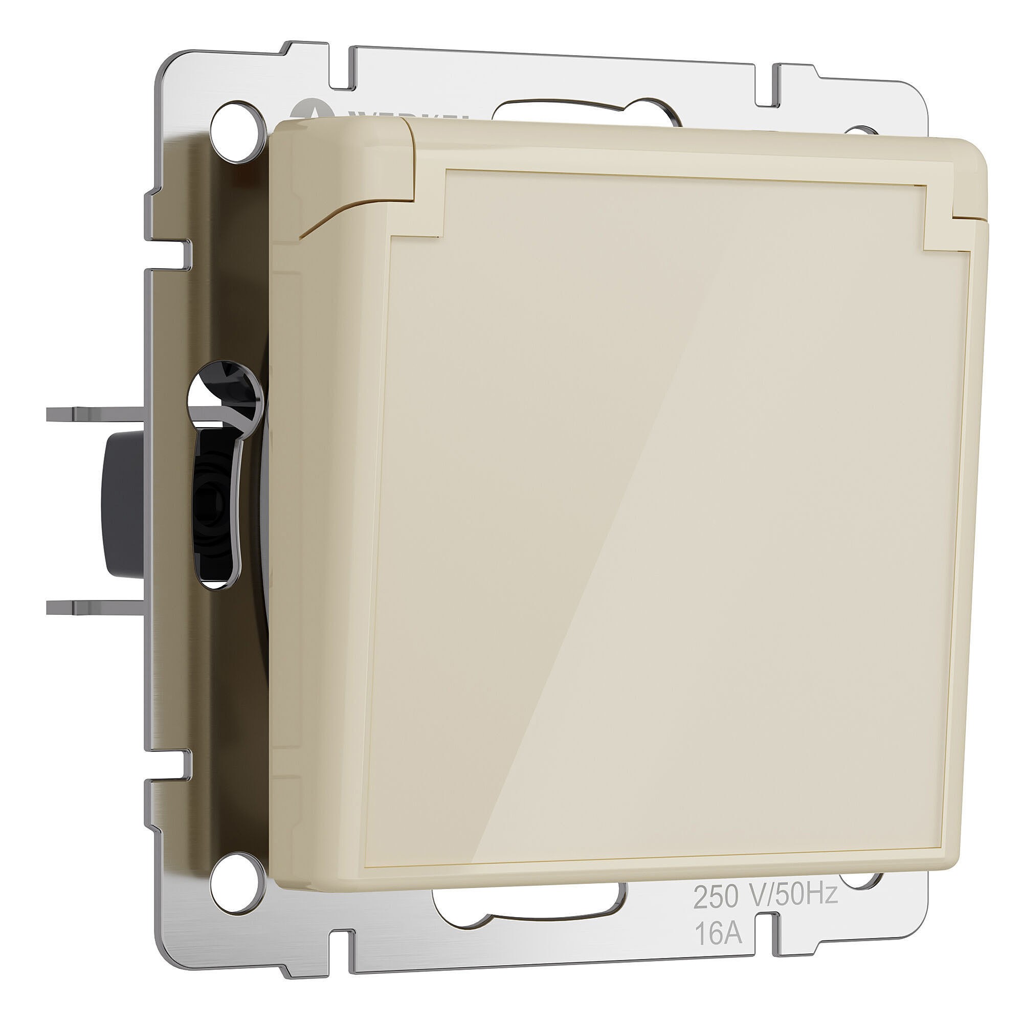 Розетка Werkel W1171243/ Розетка влагозащ. с зазем. с защит. крышкой и шторками (айвори акрил)