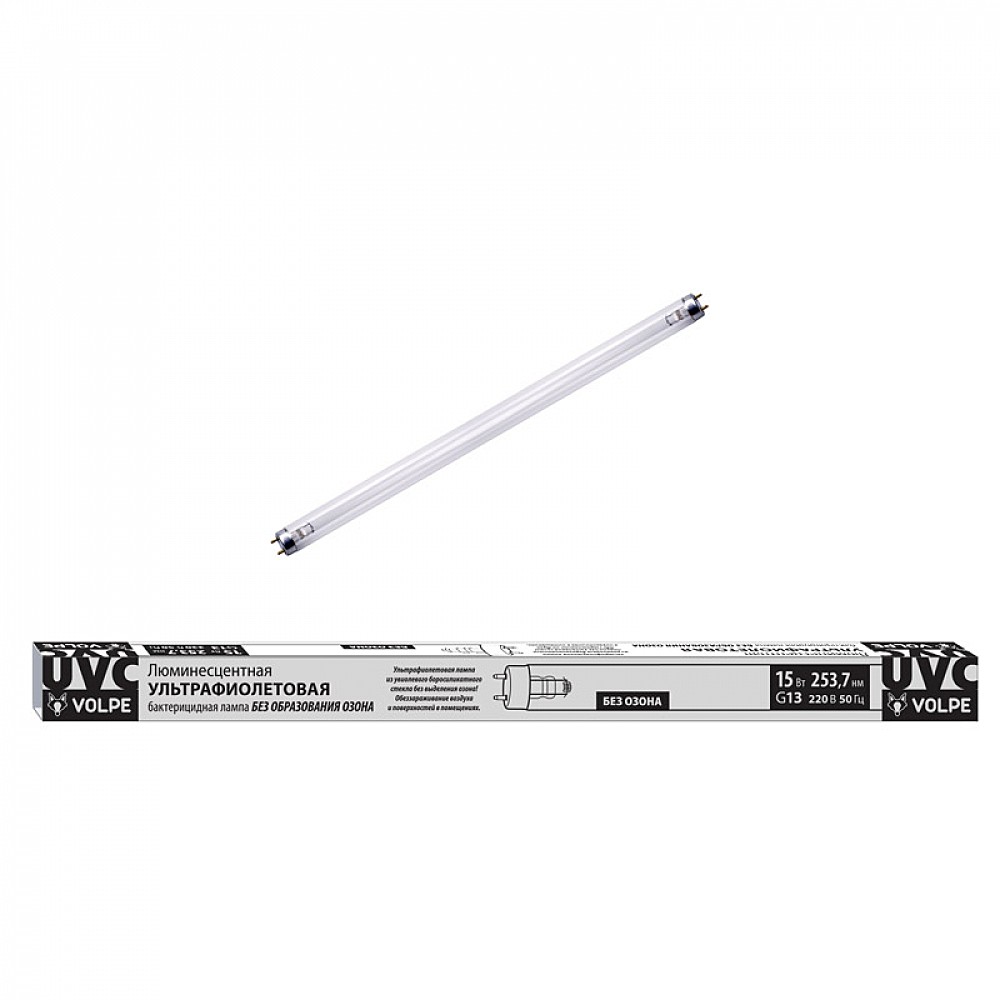 Лампа ультрафиолетовая бактерицидная Volpe Efl EFL-T8-15/UVCB/G13/CU/V