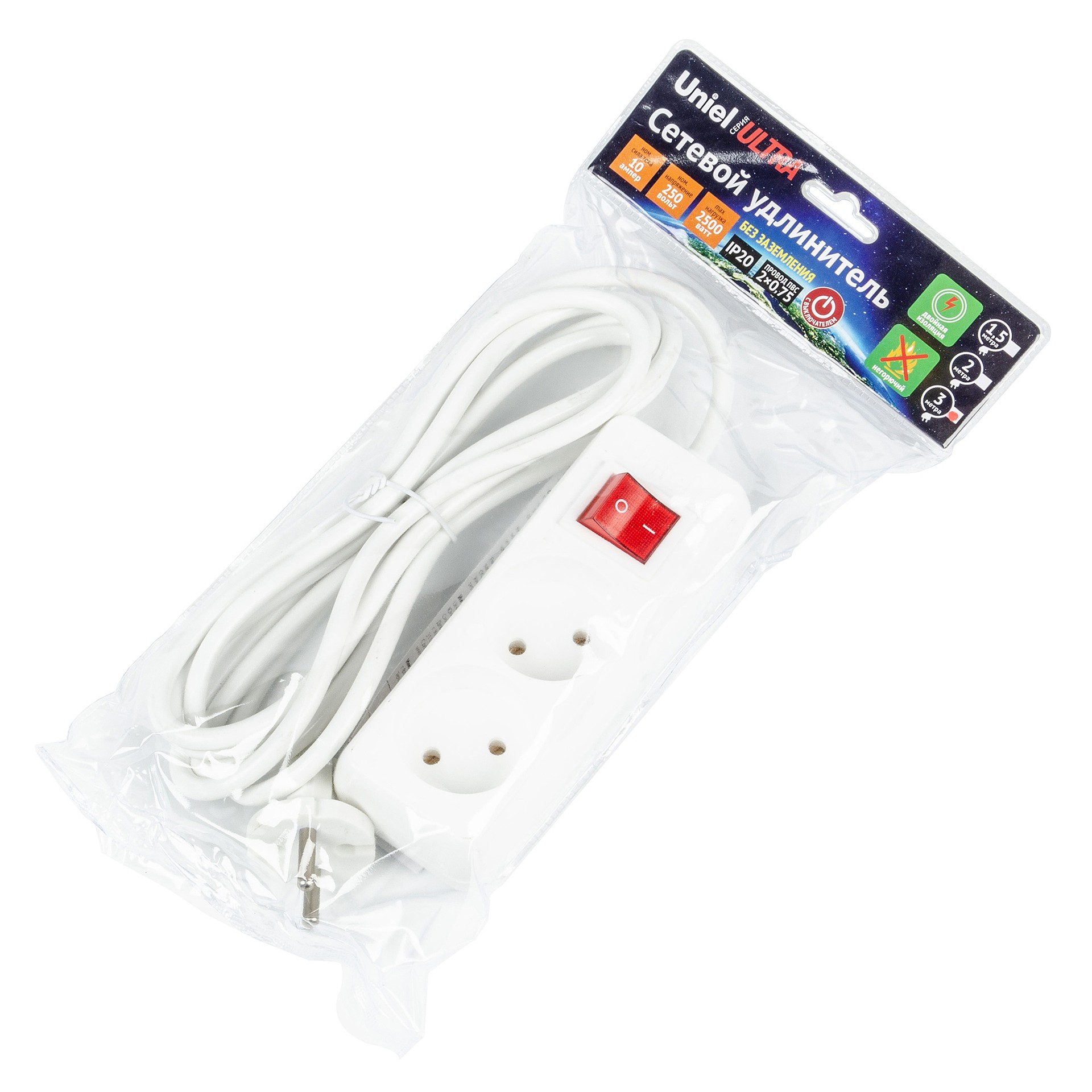 Удлинитель Uniel Ultra S-CU2-3B WHITE