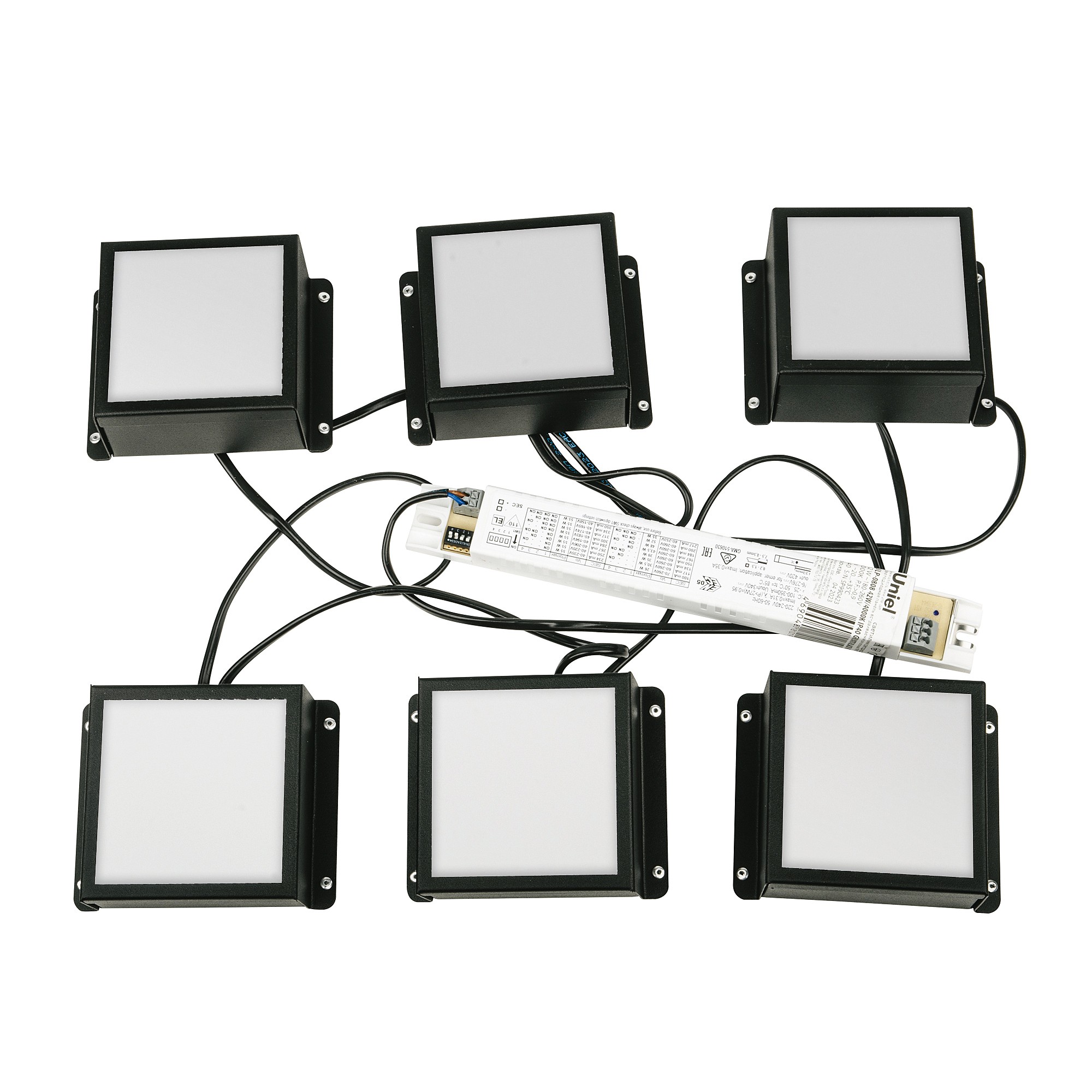 Встраиваемый светильник Uniel Grilyato mini ULP-0808 42W/4000К IP40 GRILYATO BLACK KIT06