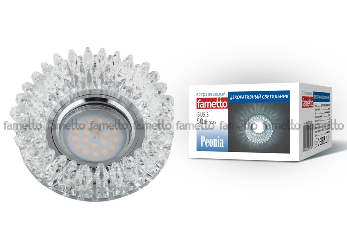 Встраиваемый светильник Fametto Peonia DLS-P113 GU5.3 CHROME/CLEAR