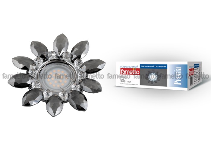Встраиваемый светильник Fametto Peonia DLS-P112 GU5.3 CHROME/SMOKE+CLEAR