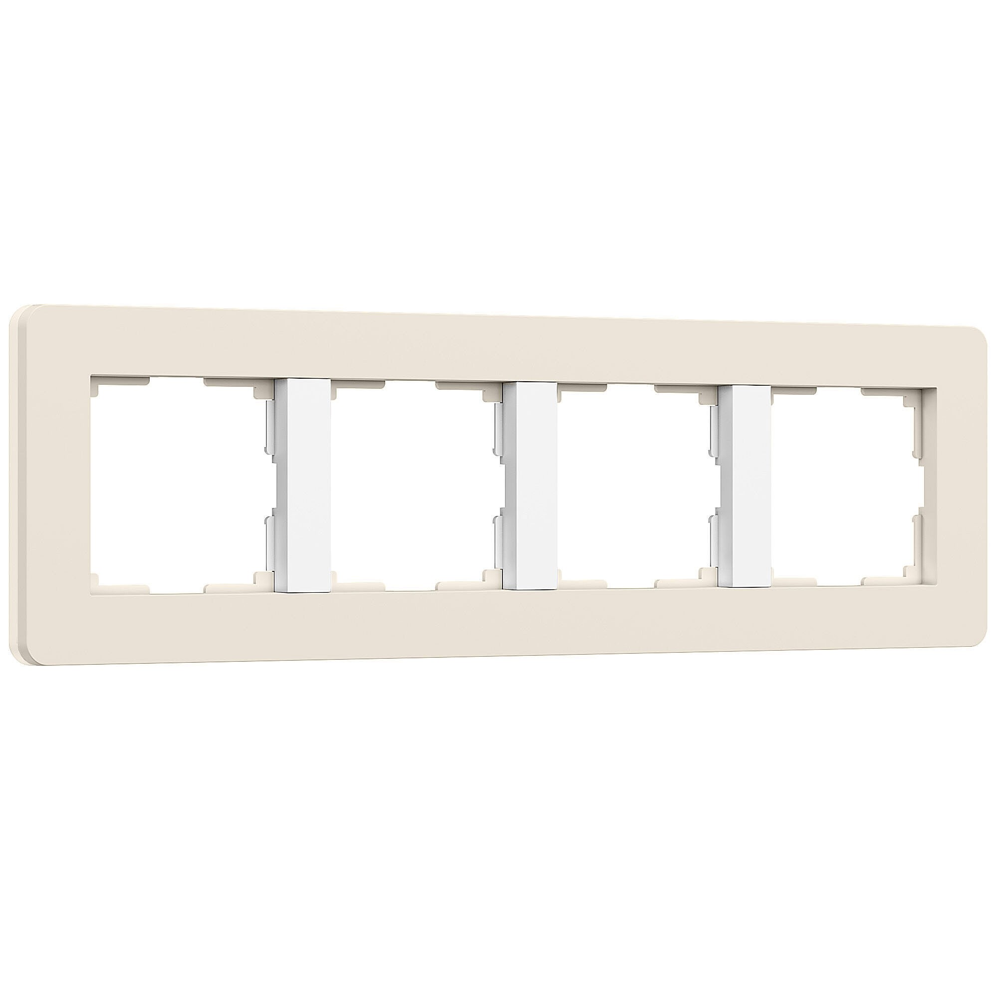 Рамка Werkel Split айвори/белый, soft-touch W0043066/ Рамка на 4 поста Split (айвори/белый, soft-touch)