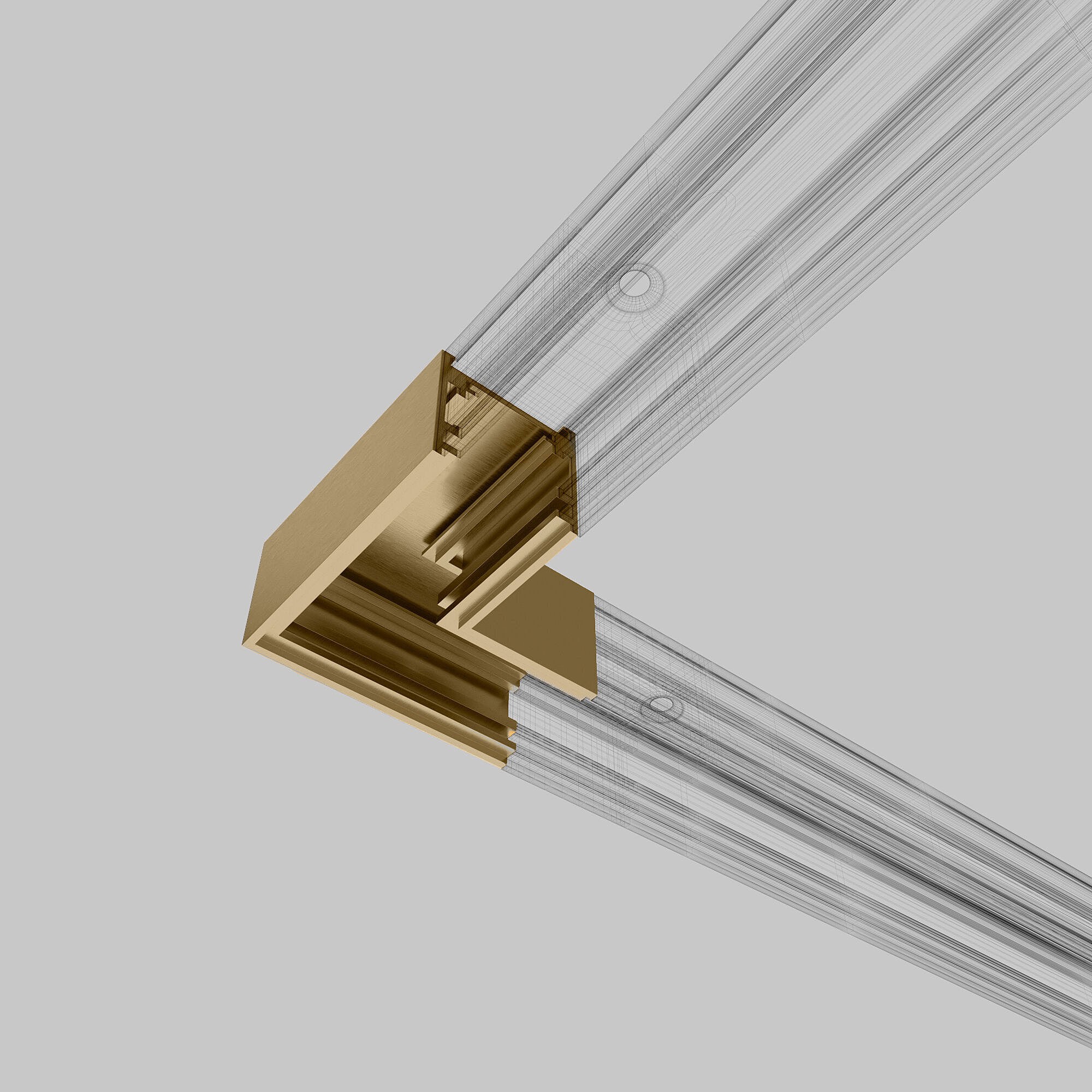 Коннектор для шинопровода Elektrostandard Line Magnetic Brass Line Коннектор угловой для накладного шинопровода (латунь) 85224/00