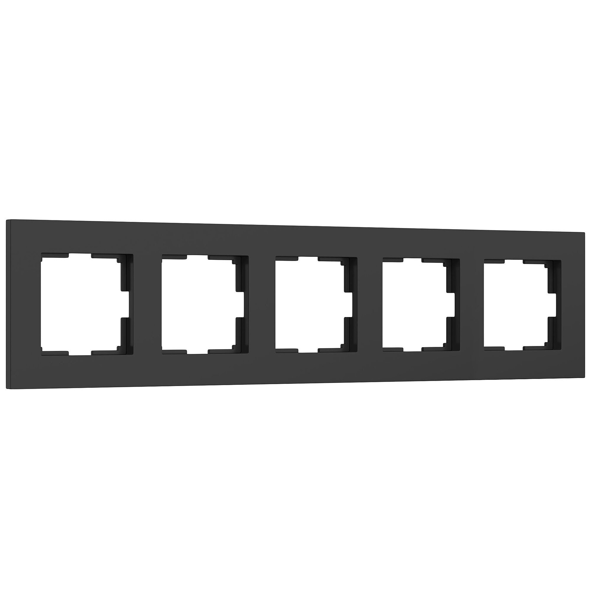 Рамка Werkel Slab черный софт W0052908/ Рамка на 5 постов Slab (черный софт)