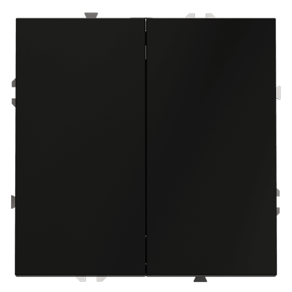 Выключатель встраиваемый VOLTUM S70 двухклавишный 10А, (черный матовый) VLS020108