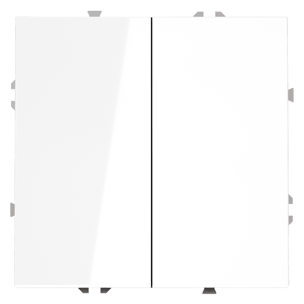 Выключатель встраиваемый VOLTUM S70 двухклавишный 10А, (белый глянцевый) VLS020101