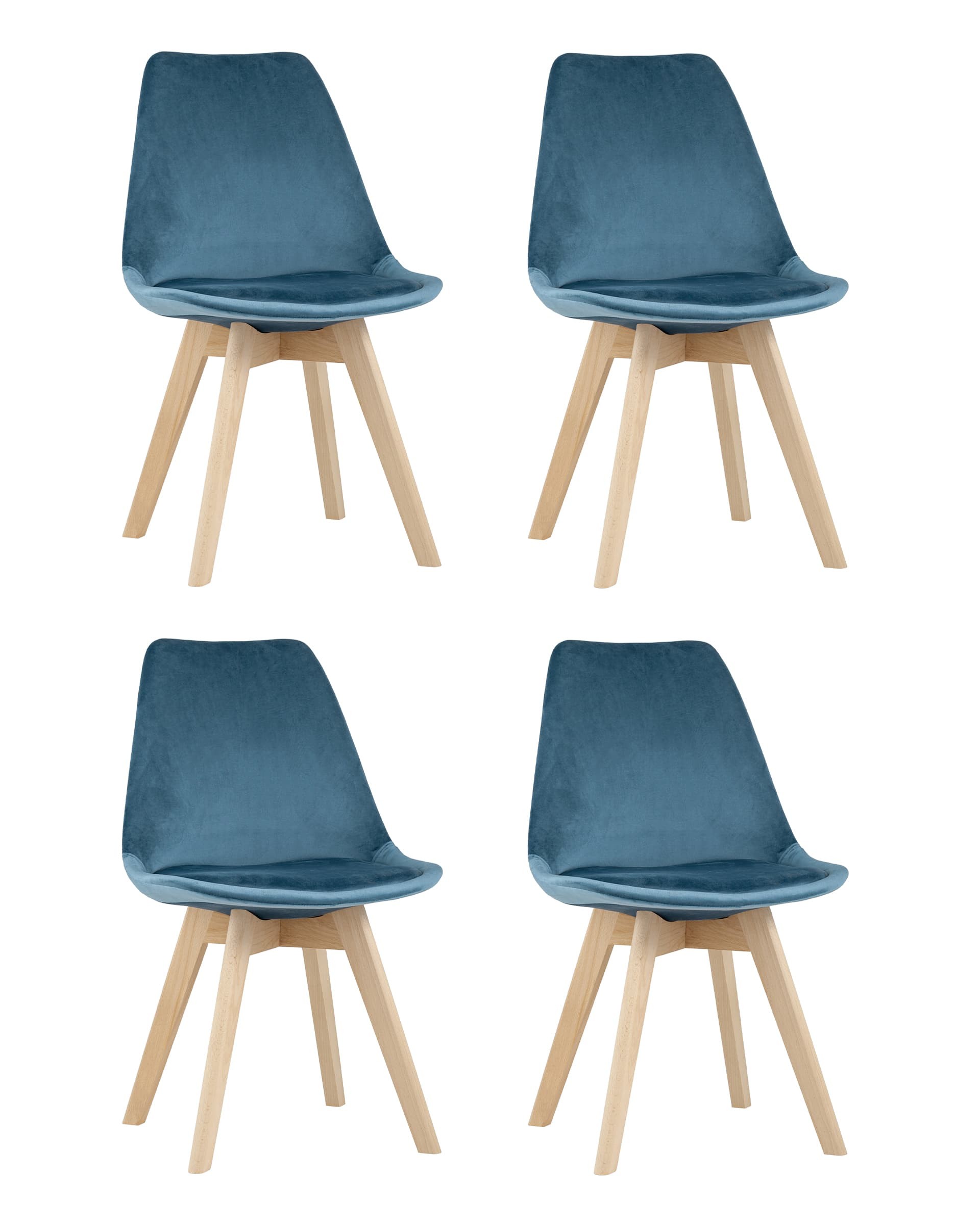 Комплект стульев Stool Group Frankfurt Y863 velvet dark blue X4