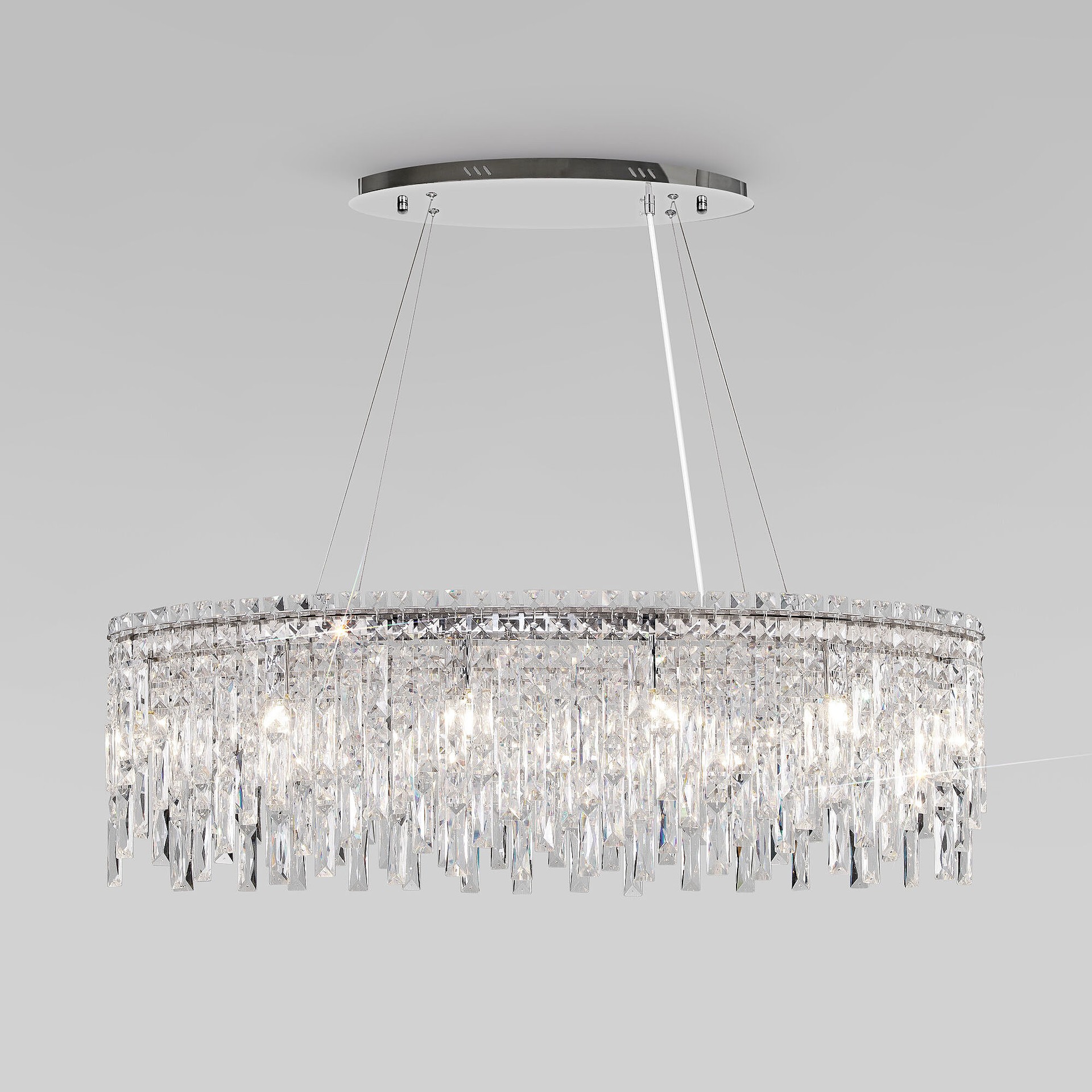 Подвесная люстра Eurosvet Blitz 60159/10 хром/ прозрачный хрусталь Strotskis Smart