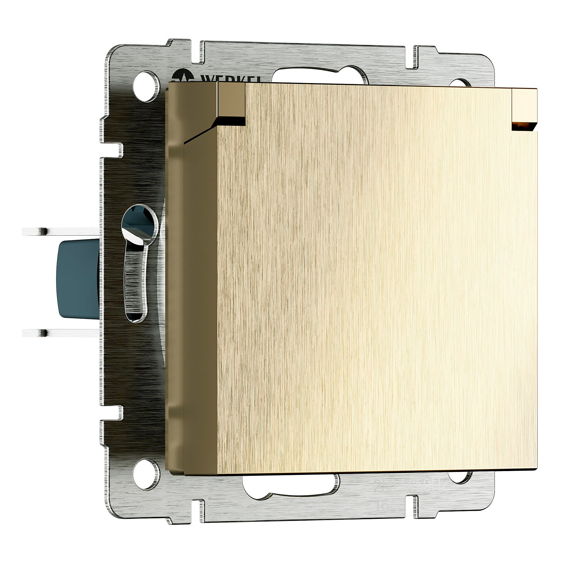 Розетка Werkel Встраиваемые механизмы шампань рифленый W1171210/ Розетка влагозащ. с зазем. с защит. крышкой и шторками N (шампань рифленый)