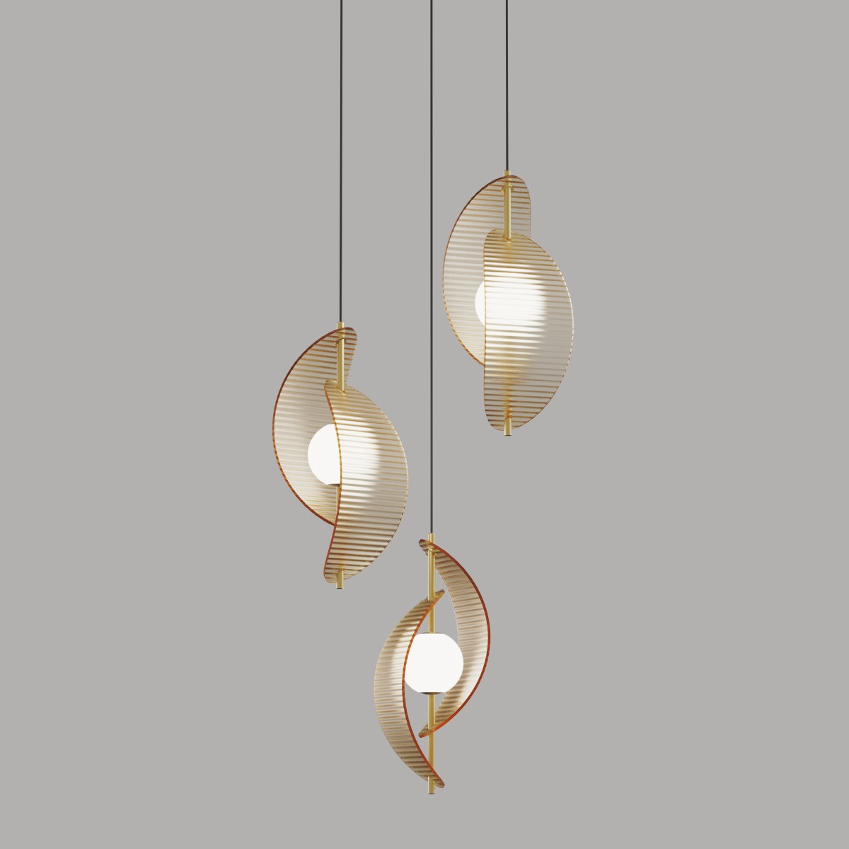 Светильник подвесной Delight Collection MD24030035 MD24030035-3A brass/amber