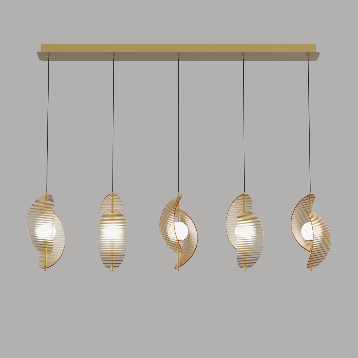 Светильник подвесной Delight Collection MD24030035 MD24030035-5B brass/amber