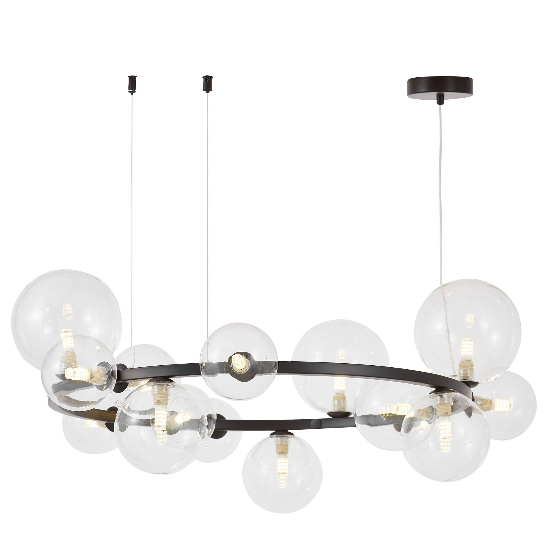 Подвесная люстра Lumina Deco Merido LDP 7033-15 BK+CL