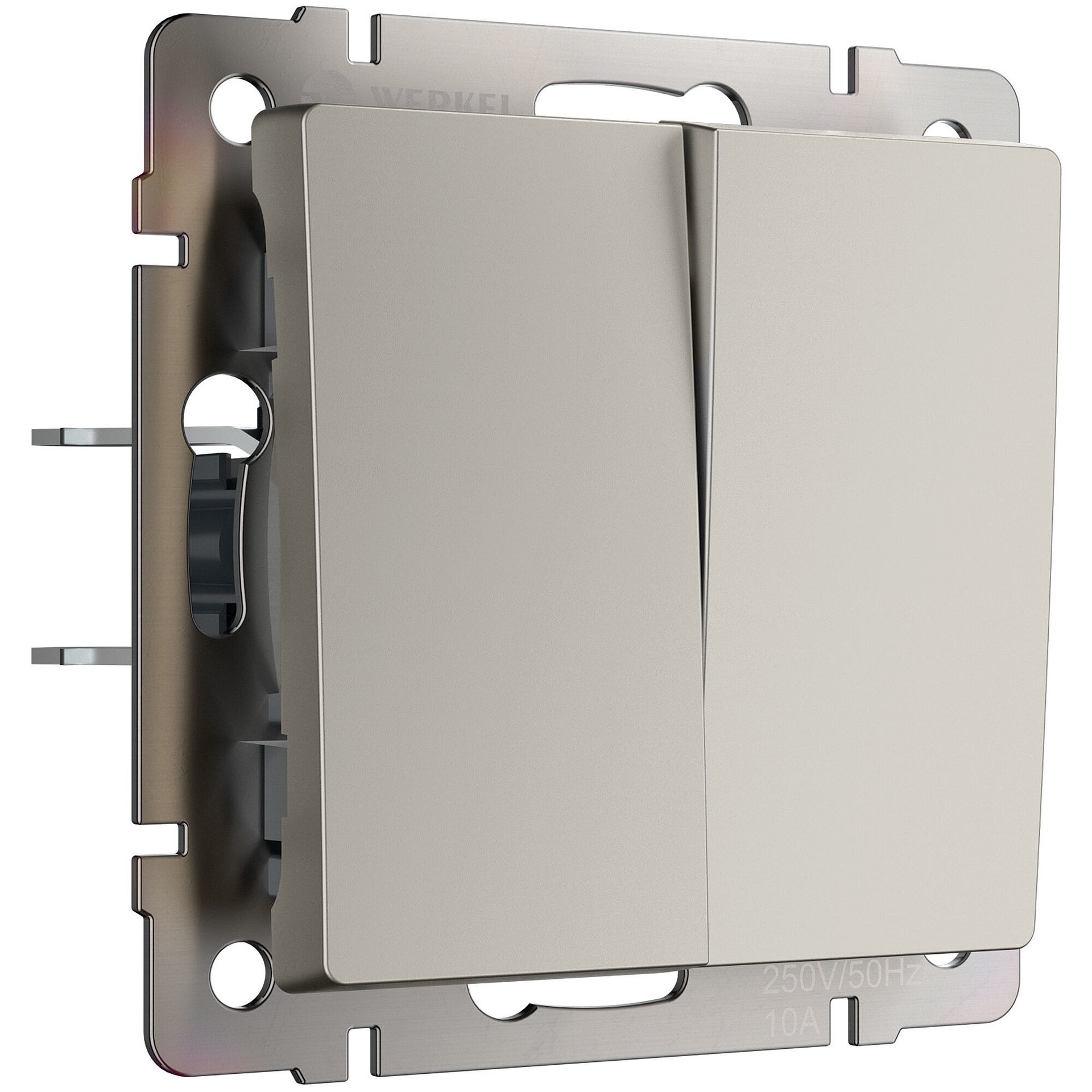 Выключатель Werkel W1220004/ Выключатель двухклавишный (дымчатый)