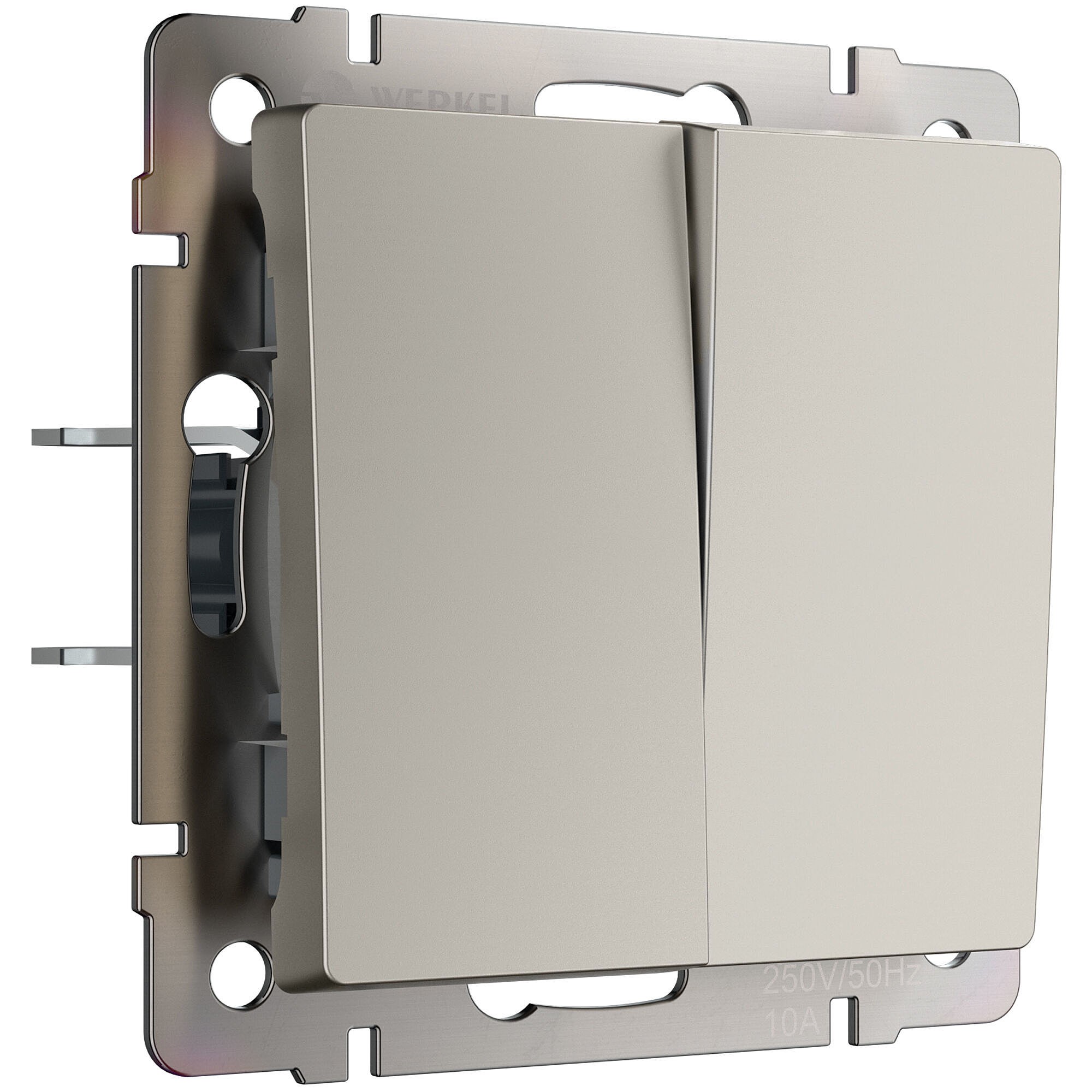 Выключатель Werkel W1222004/ Выключатель двухклавишный проходной (дымчатый)