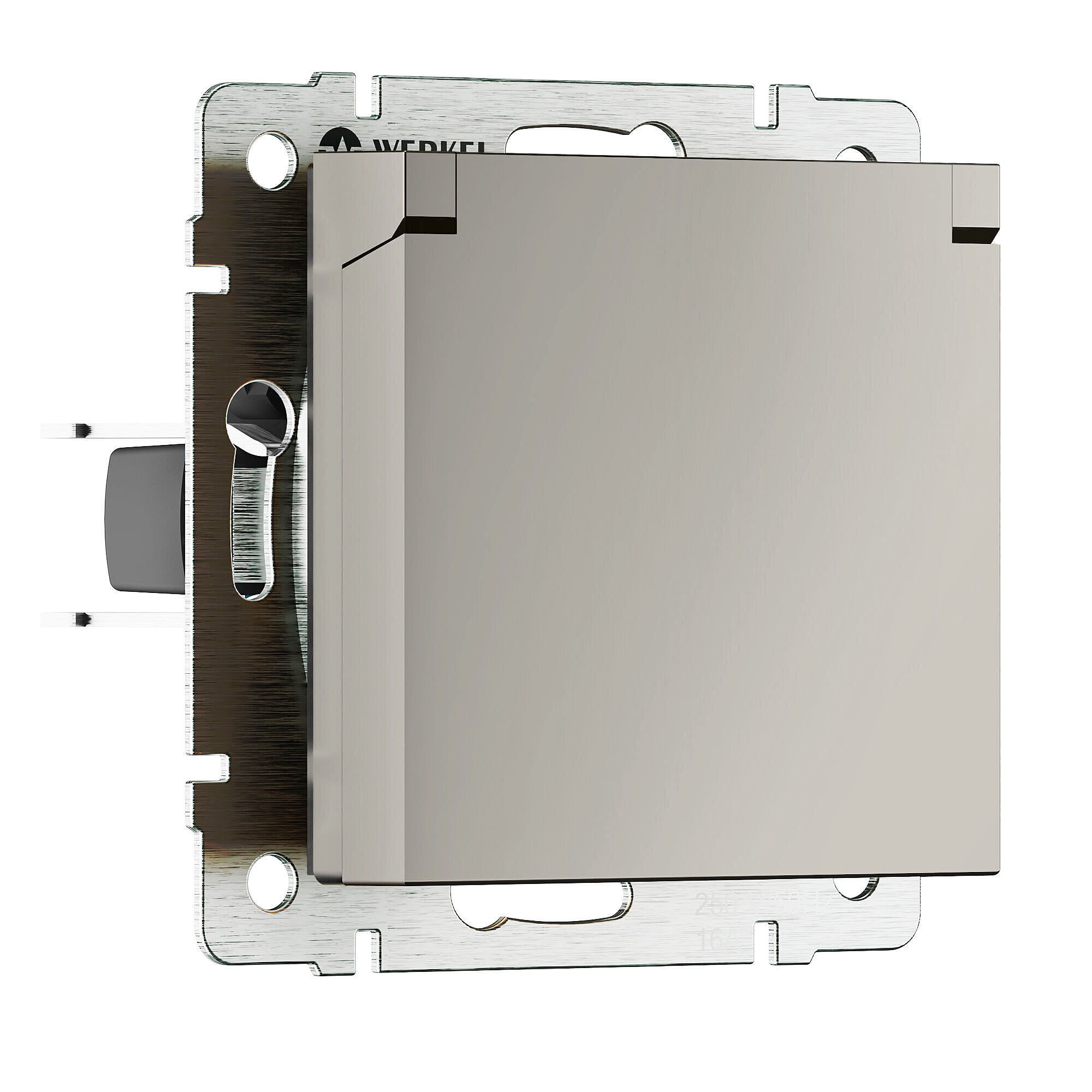 Розетка Werkel W1271204/ Розетка влагозащ. с зазем. с защит. крышкой и шторками (дымчатый)