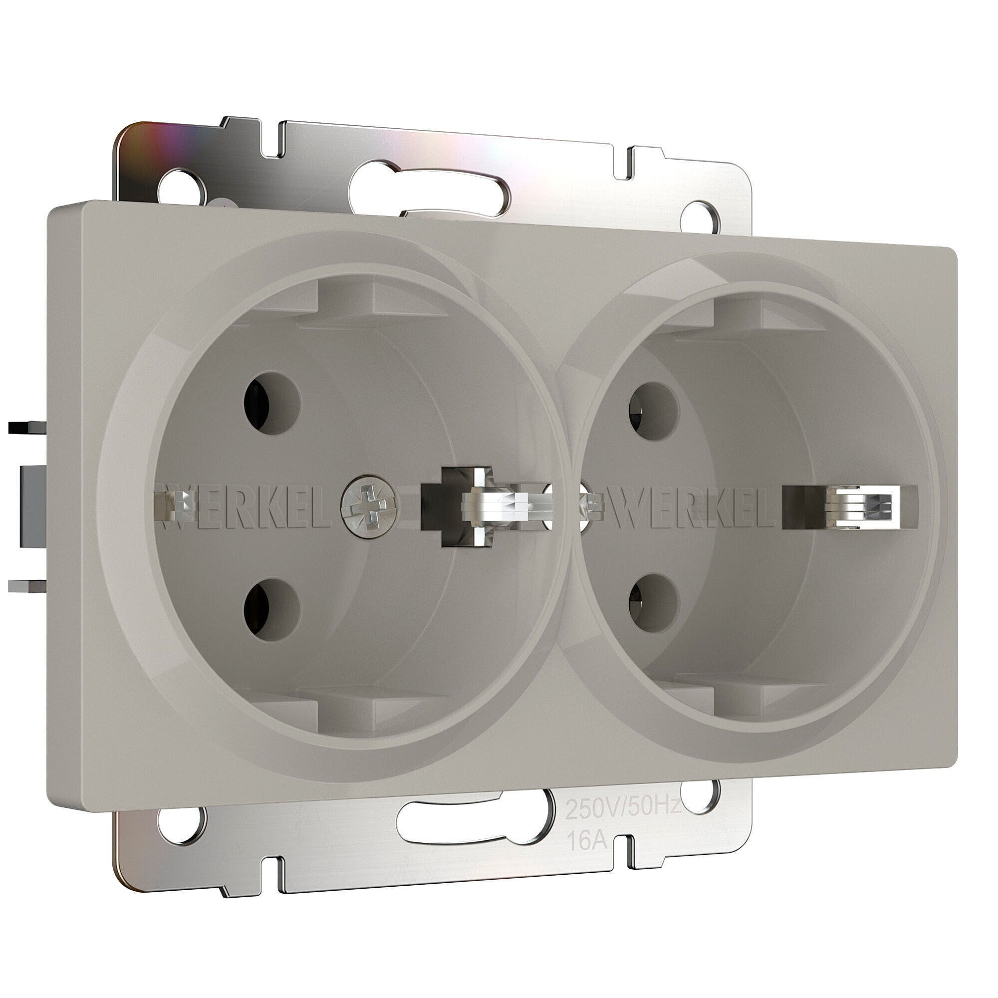 Розетка Werkel W1272004/ Розетка двойная с заземлением (дымчатый)