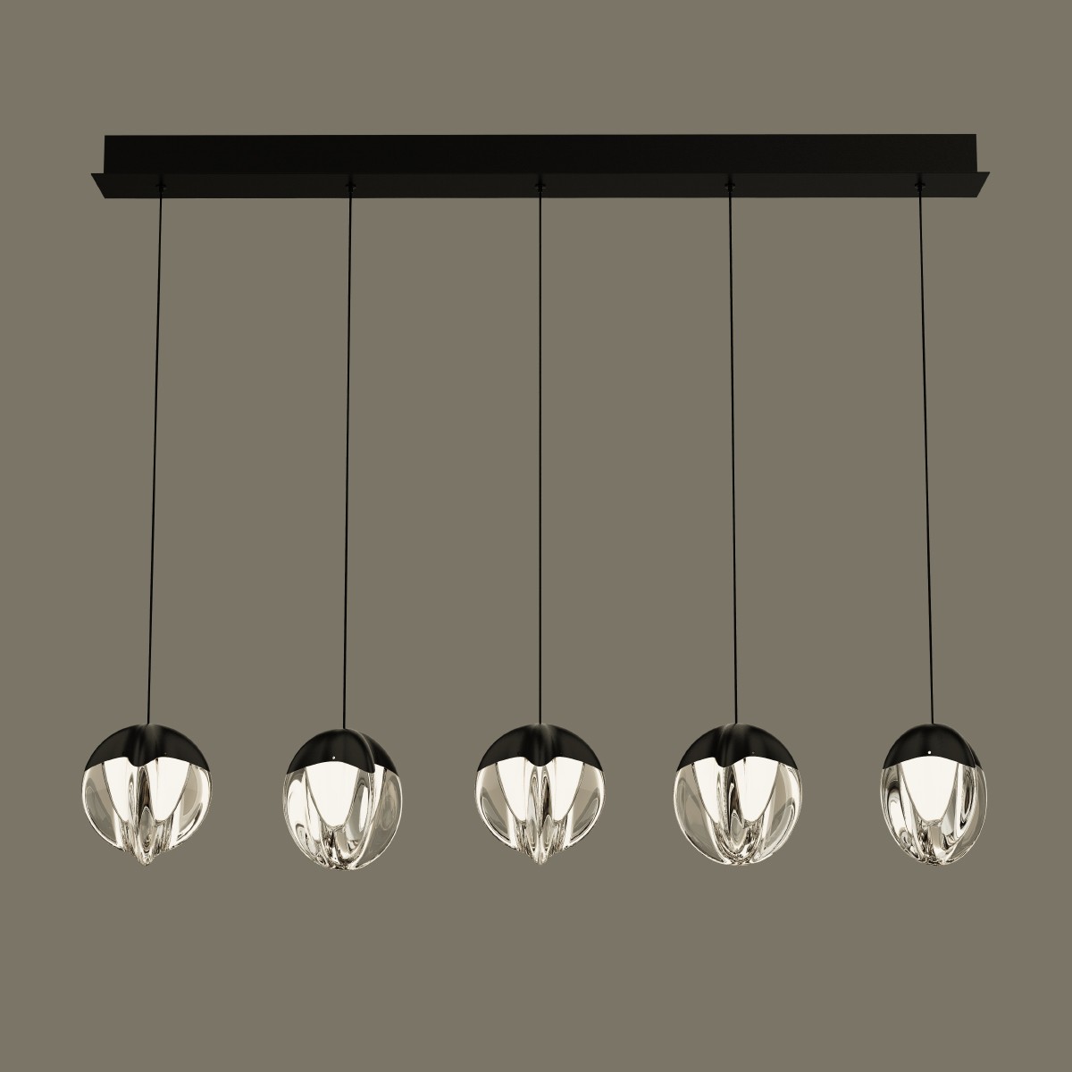 Светильник подвесной Delight Collection MD24001033 MD24001033-5B black/clear