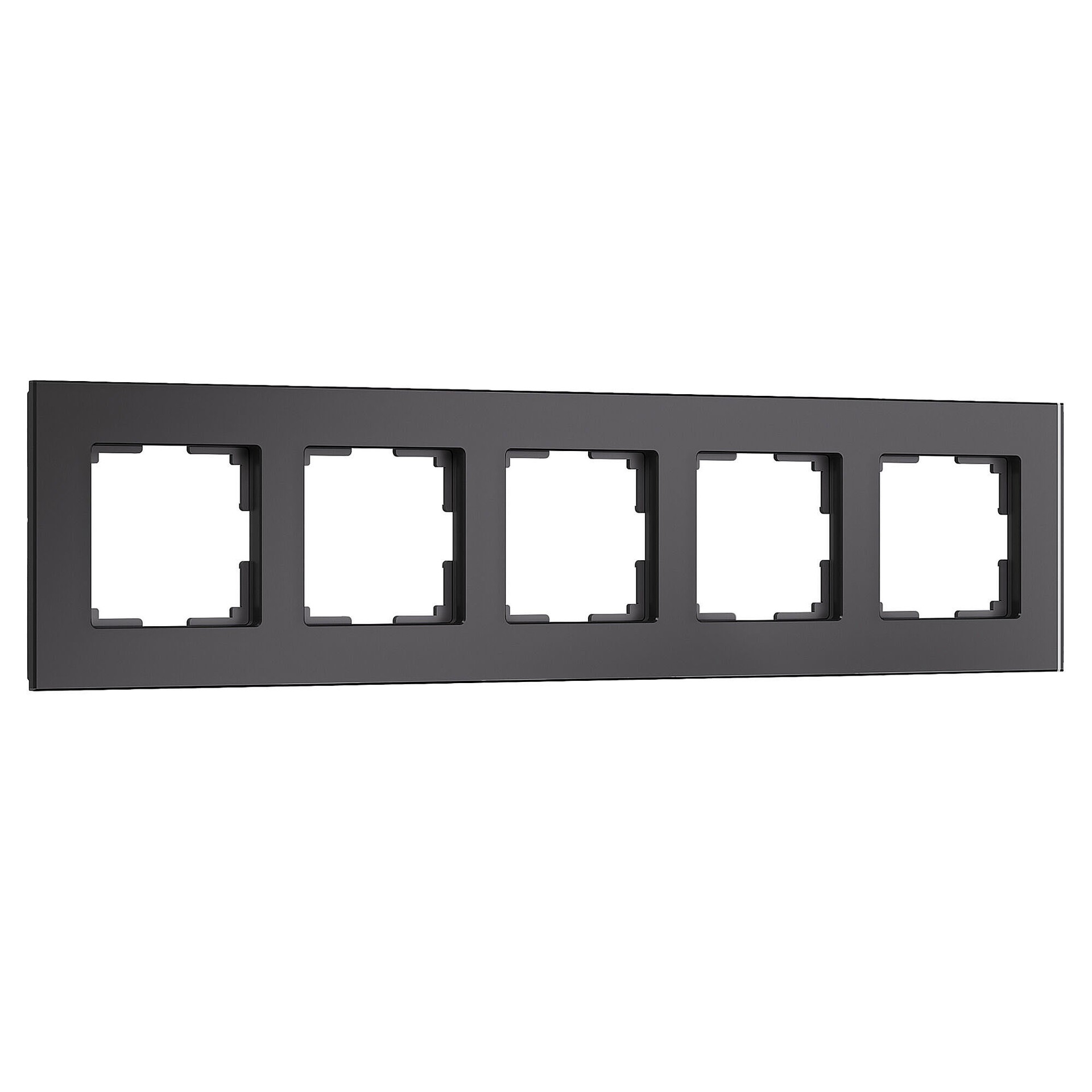 Рамка Werkel Senso черный soft-touch W0053108/ Рамка на 5 постов Senso (черный, стекло soft-touch)