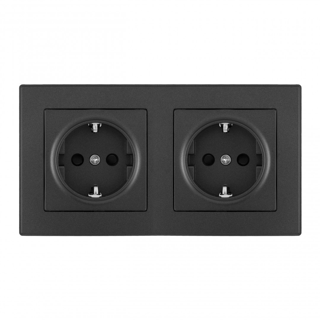 Розетка Arte Milano Set06-2 SET06-2-40-1x2 black