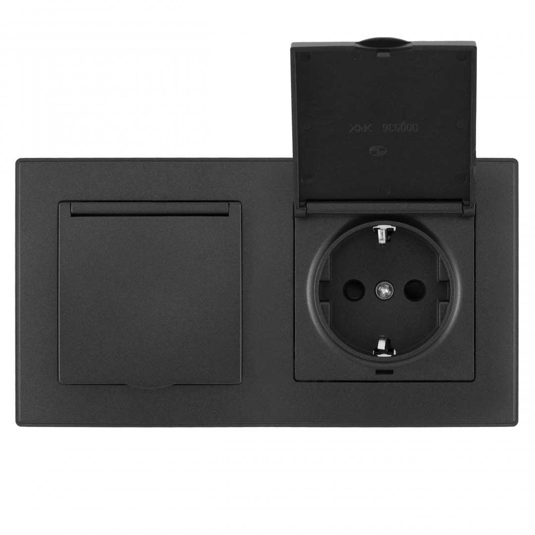 Розетка Arte Milano Set06-2 SET06-2-41-1x2 black