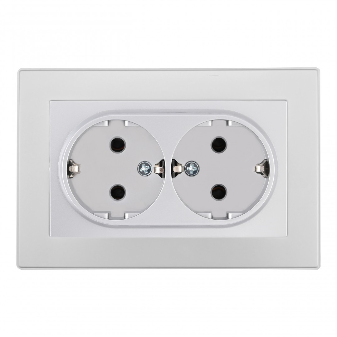 Розетка Arte Milano Set06-2 SET06-double-40-2 silver