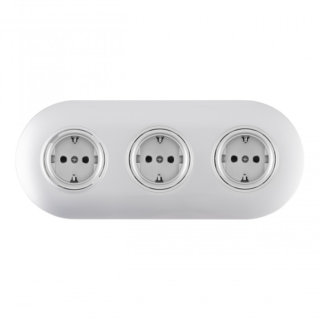 Розетка Arte Milano Set08-3 SET08-3-40-1x3 silver