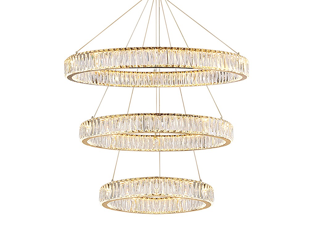 Потолочная чашка Newport Crystal Потолочная чашка 8240 D25 3 вертик.кольца gold