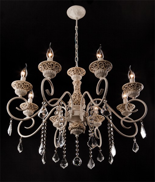 Подвесная люстра Eurosvet 3160 3160/8 белый с золотом/прозрачный хрусталь Strotskis