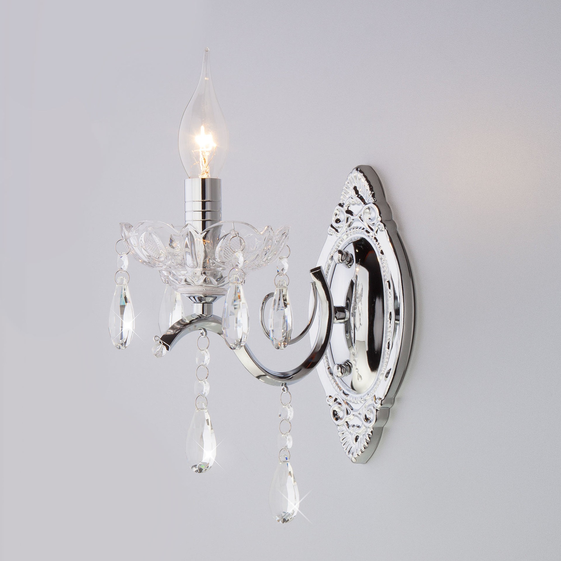 Настенное бра Eurosvet Brianna 3188/1 хром/прозрачный хрусталь Strotskis