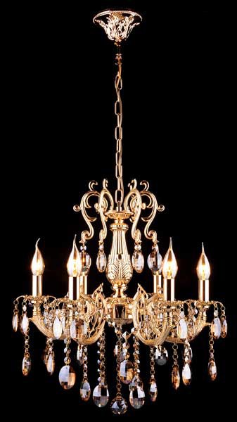 Подвесная хрустальная люстра 3216 Eurosvet 3216/6 золото/тонированный хрусталь Strotskis