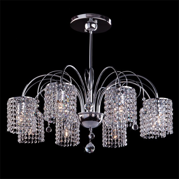 Потолочная люстра Eurosvet 3233 3233/8 хром/прозрачный хрусталь Strotskis