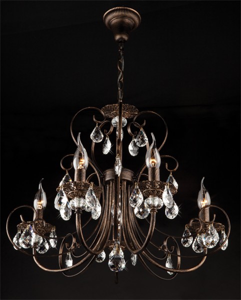 Подвесная люстра Eurosvet 3305 3305/5 черный с золотом/прозрачный хрусталь Strotskis