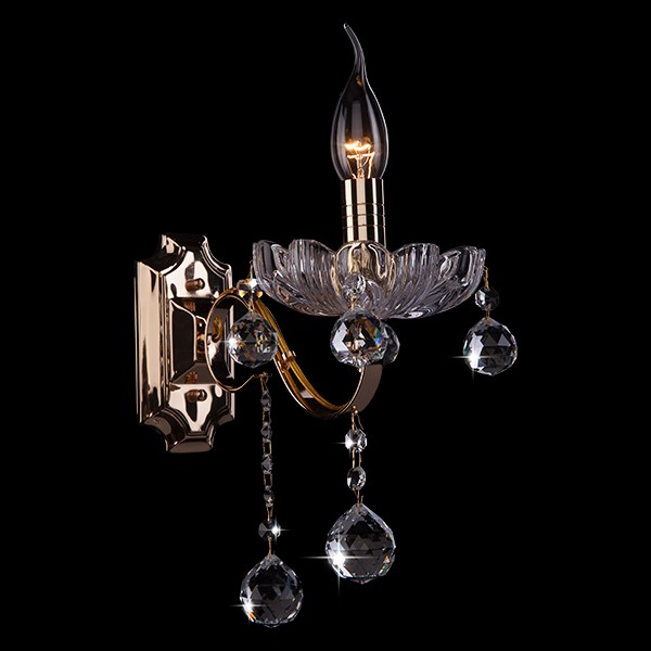 Настенное бра Eurosvet 3321 3321/1 золото/прозрачный хрусталь Strotskis