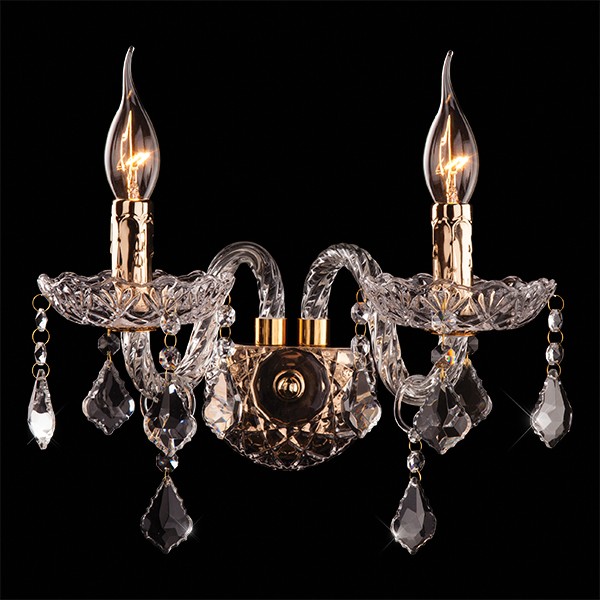Настенное бра Eurosvet 3500 3500/2 золото/прозрачный хрусталь Strotskis