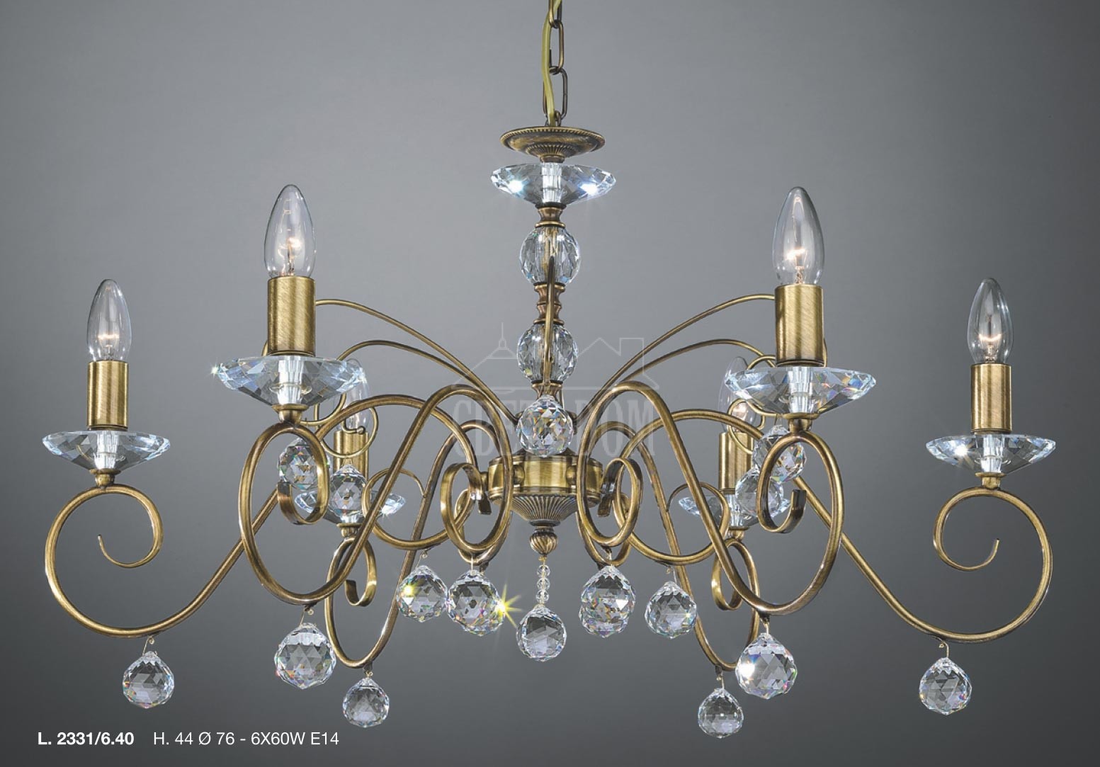 Подвесная хрустальная люстра 2331 La Lampada L 2331/6.40