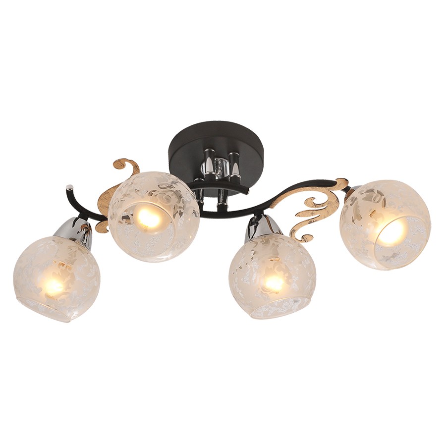 Потолочная люстра ID lamp Athens 216/4PF-Blackchrome