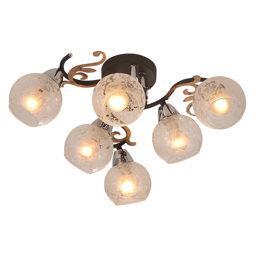 Потолочная люстра ID lamp Athens 216/6PF-Blackchrome