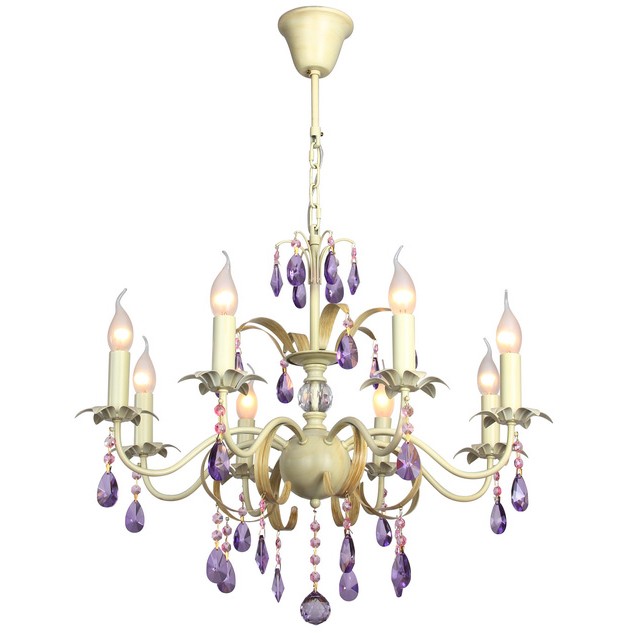 Люстра подвесная с цветочками Hialeah 257/8-Whiteplatina ID lamp