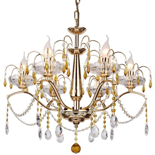 Подвесная хрустальная люстра High Point ID lamp 258/6-Gold