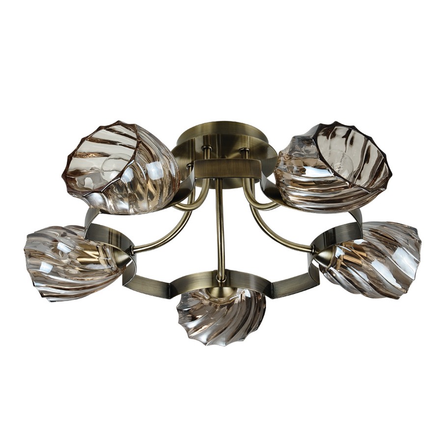 Потолочная люстра ID lamp Fontana 601/5PF-MOONOldbronze