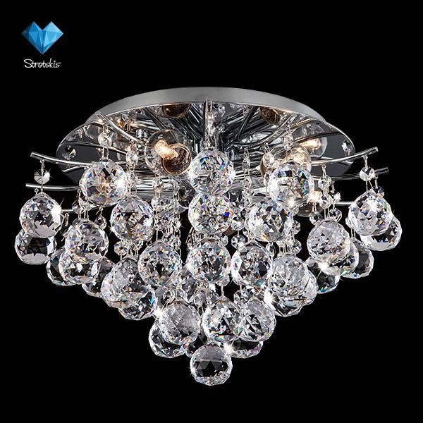 Потолочная люстра Eurosvet 10020 10020/6 хром/прозрачный хрусталь Strotskis