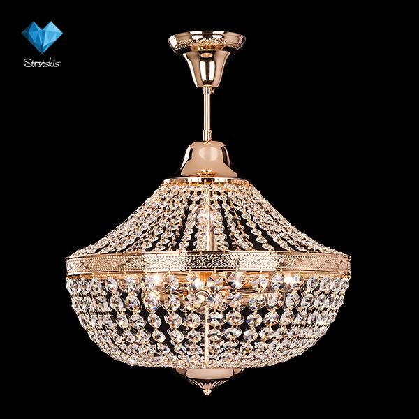 Потолочная люстра Eurosvet 10023 10023/11 золото/прозрачный хрусталь Strotskis